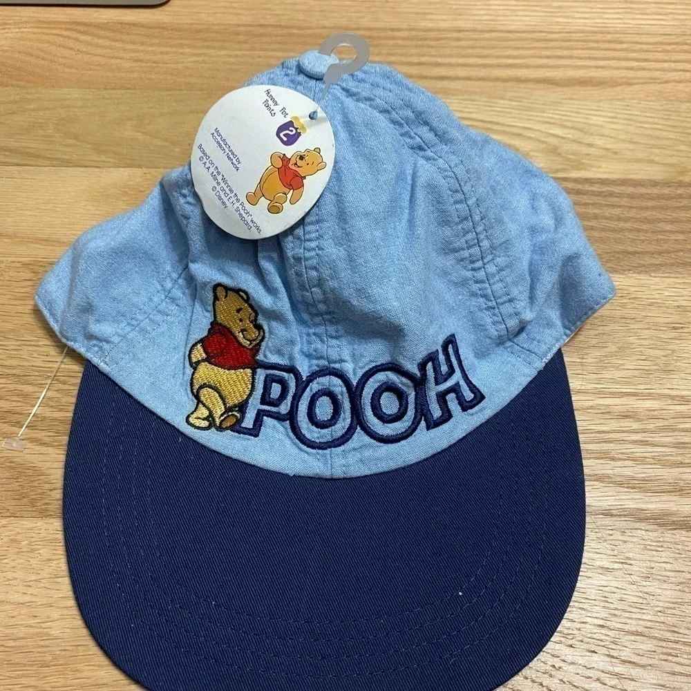 Vintage Pooh Denim Hat Cap NWT Blue Winnie Disney